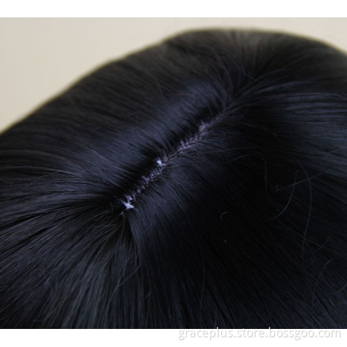 Wholesale synthetic hair wigs ombre natural straight wave machine made with baby hair for women